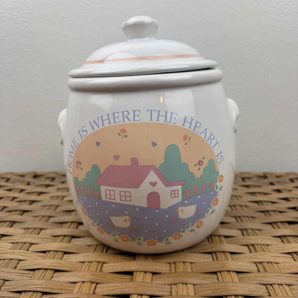 Vtg 1986 Treasure Craft Auntie Em Home Is Where The Heart Is Cookie Jar Cottage